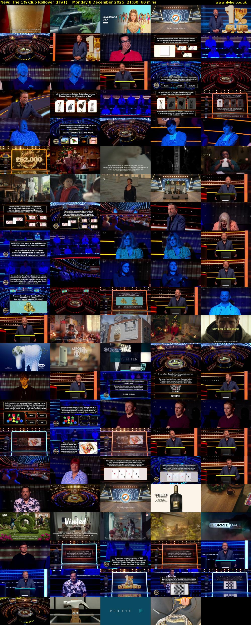 The 1% Club Rollover (ITV1) Monday 8 December 2025 21:00 - 22:00