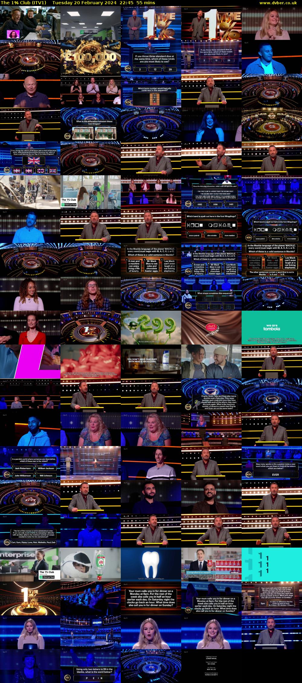 The 1% Club (ITV1) Tuesday 20 February 2024 22:45 - 23:40