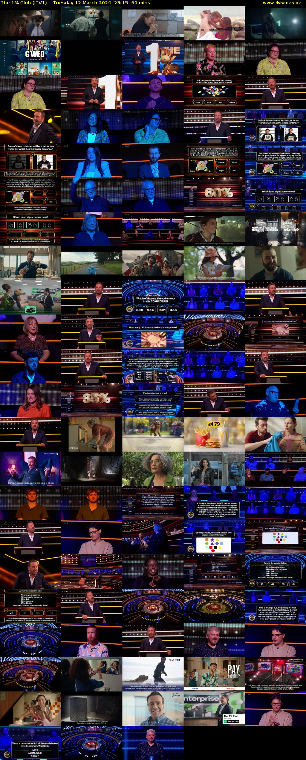 The 1% Club (ITV1) Tuesday 12 March 2024 23:15 - 00:15