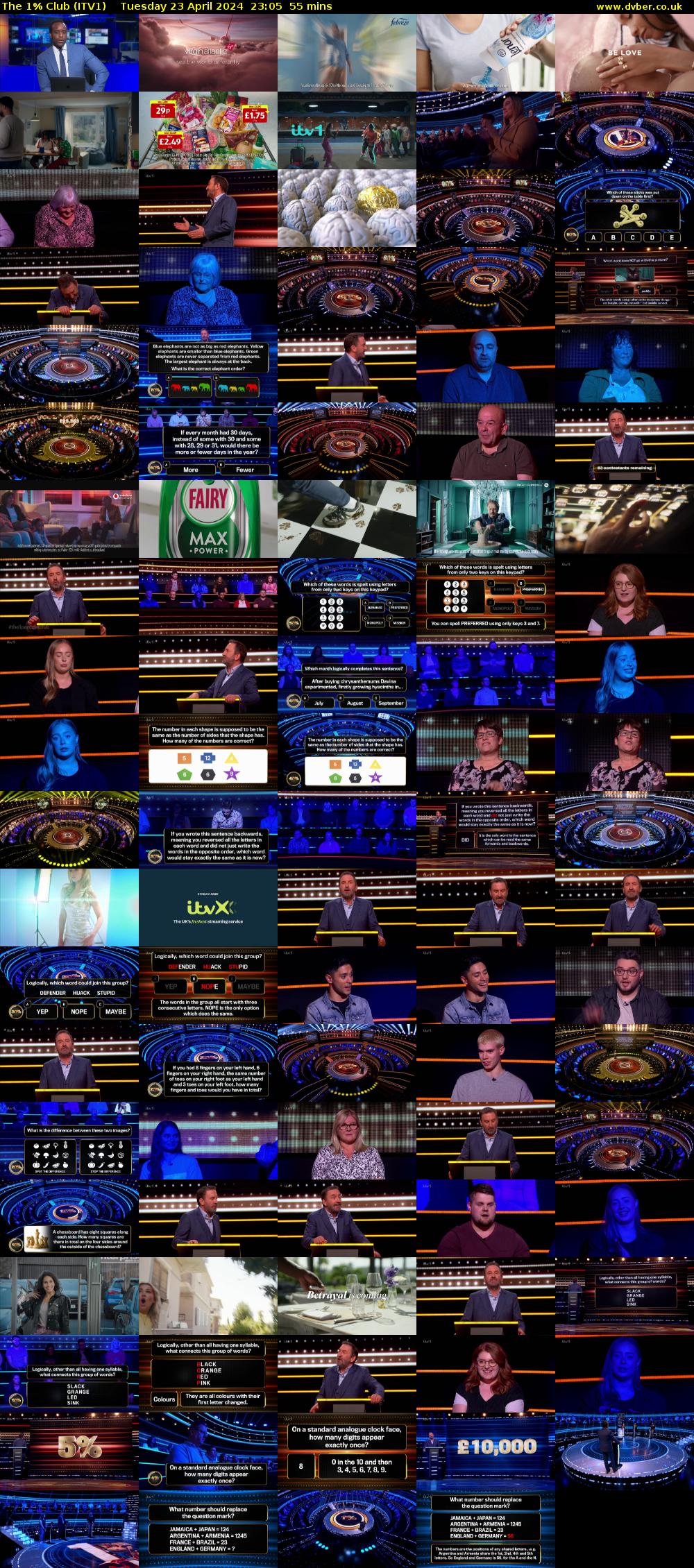The 1% Club (ITV1) Tuesday 23 April 2024 23:05 - 00:00