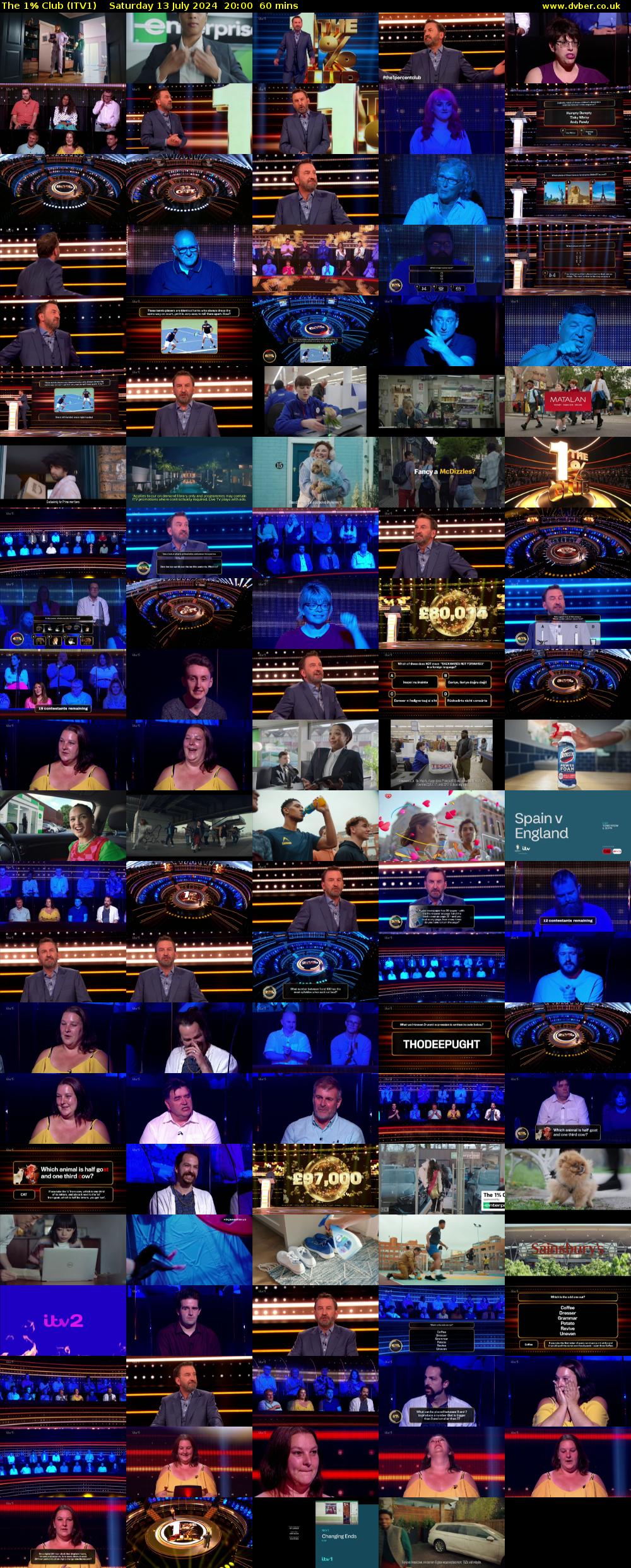 The 1% Club (ITV1) Saturday 13 July 2024 20:00 - 21:00