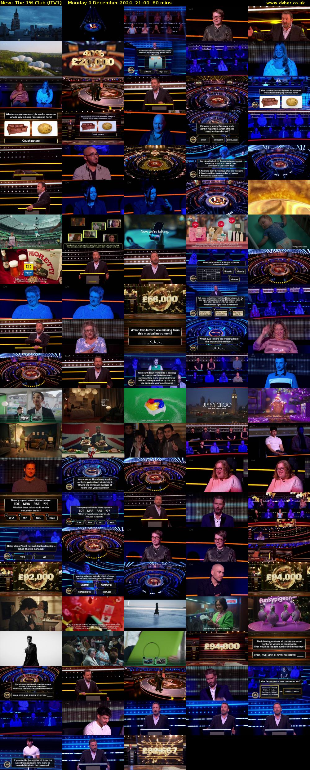 The 1% Club (ITV1) Monday 9 December 2024 21:00 - 22:00