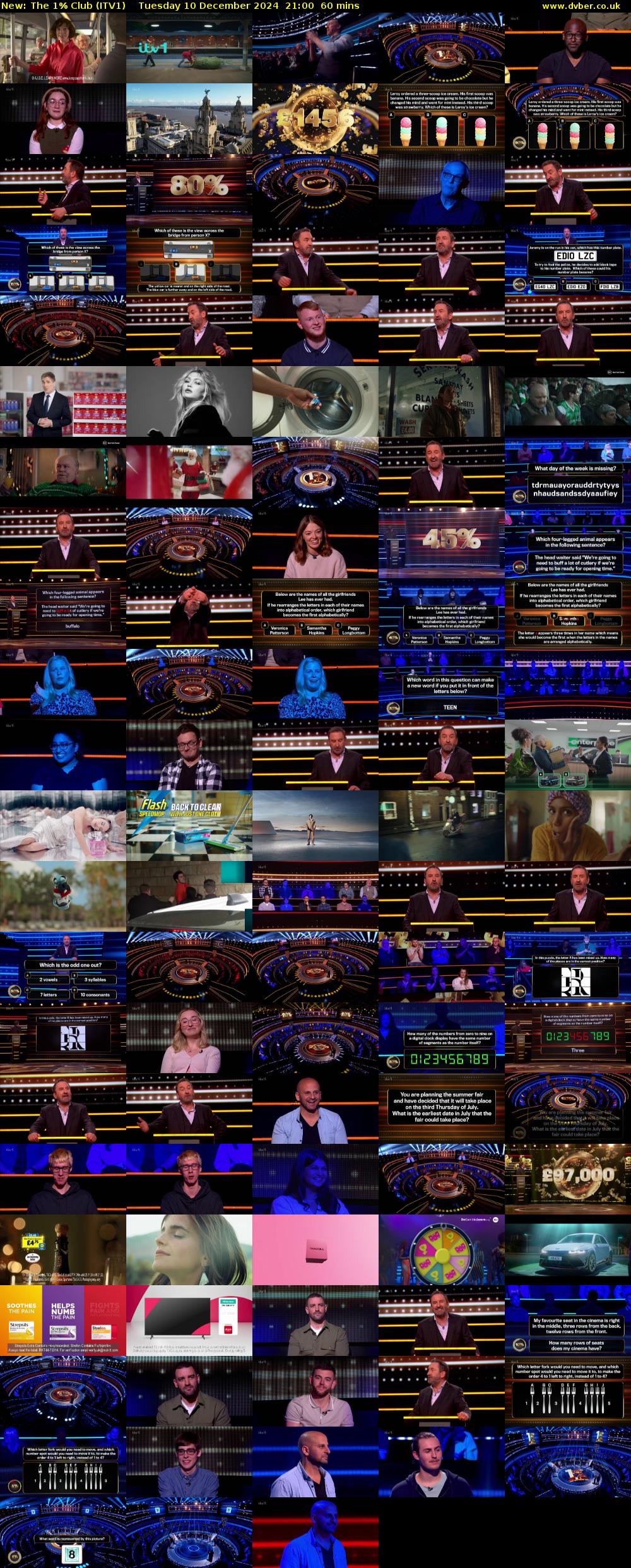 The 1% Club (ITV1) Tuesday 10 December 2024 21:00 - 22:00