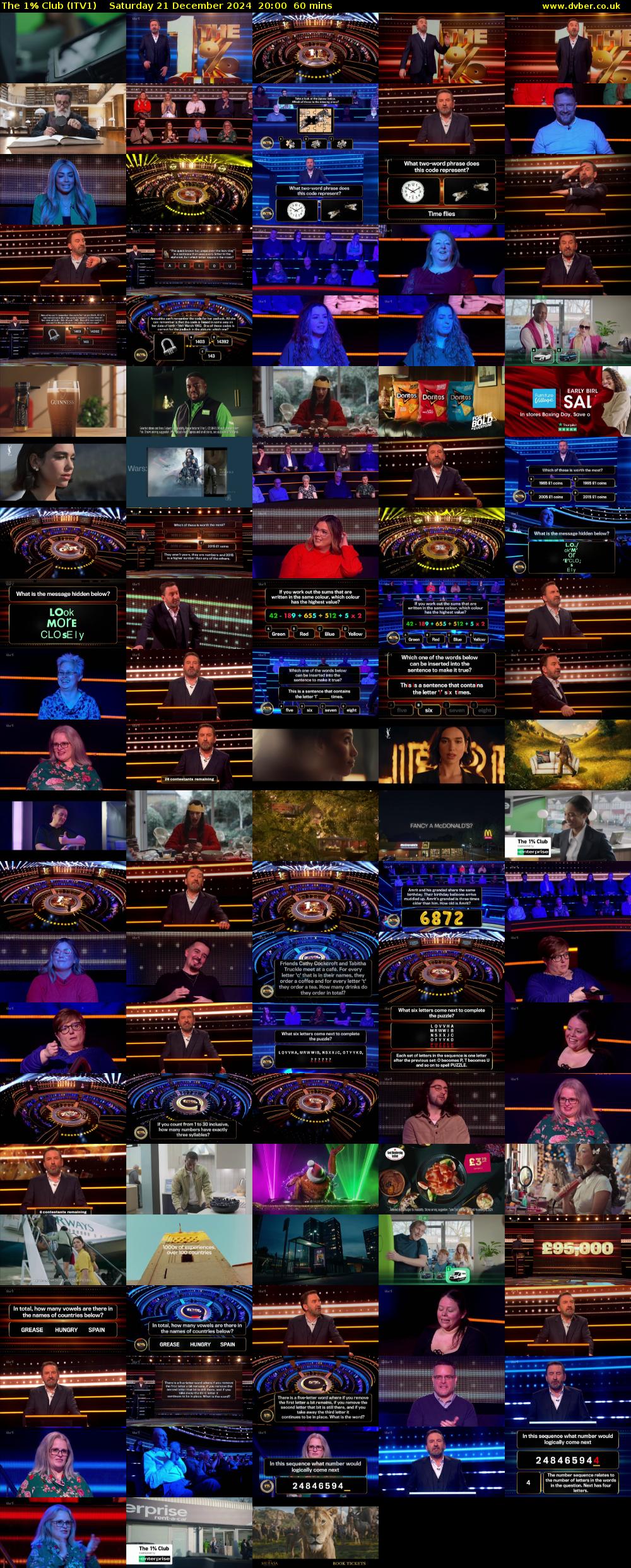 The 1% Club (ITV1) Saturday 21 December 2024 20:00 - 21:00