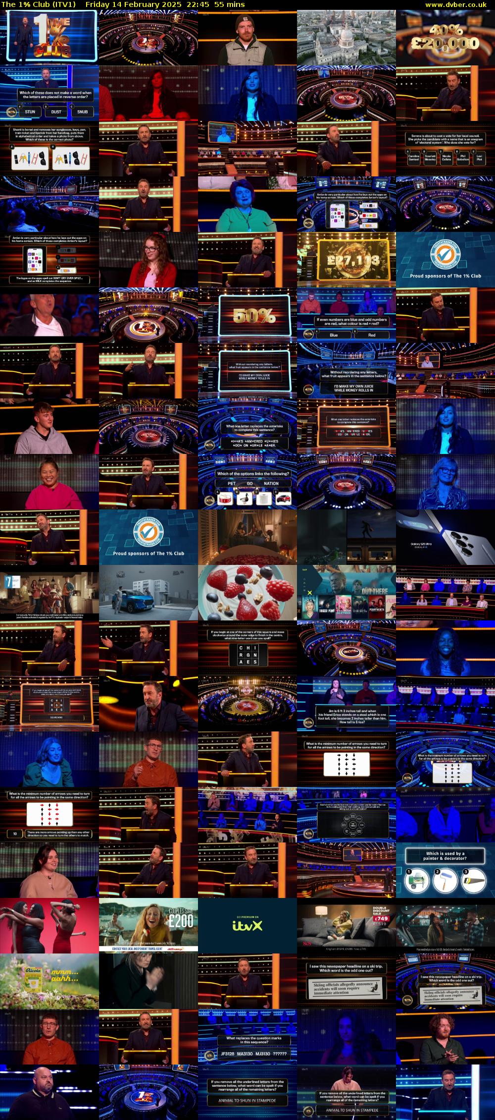 The 1% Club (ITV1) Friday 14 February 2025 22:45 - 23:40
