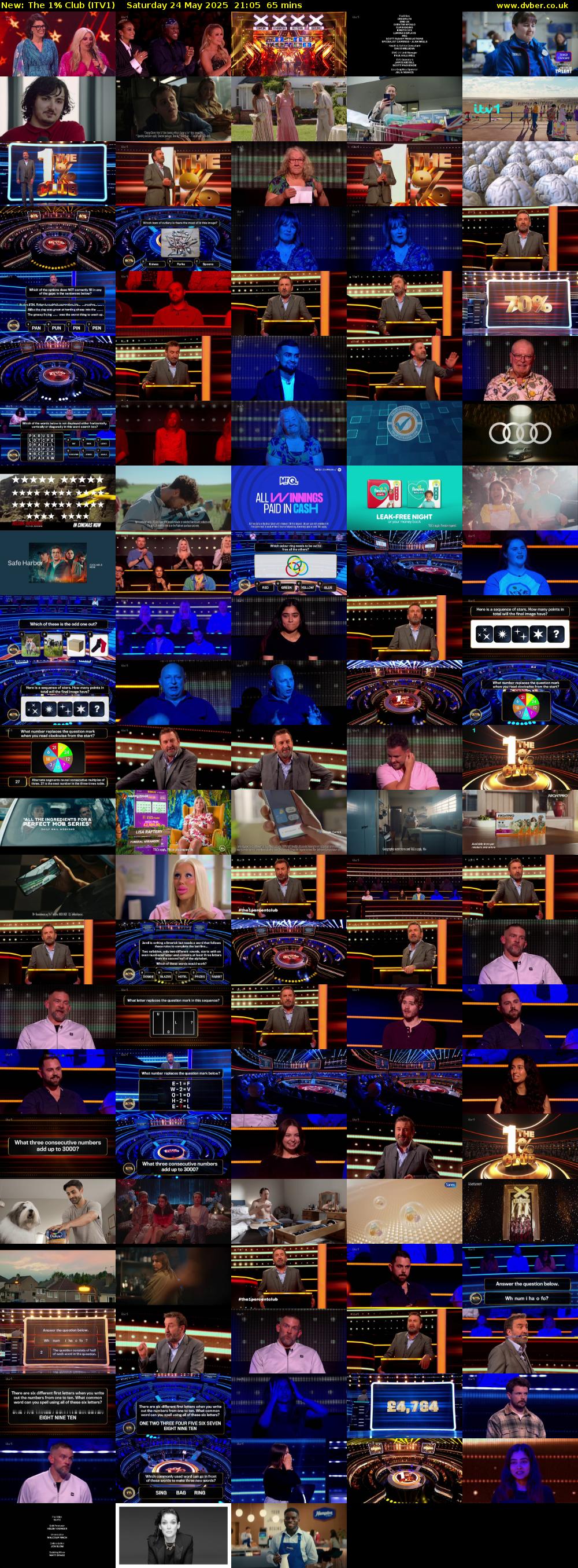 The 1% Club (ITV1) Saturday 24 May 2025 21:05 - 22:10