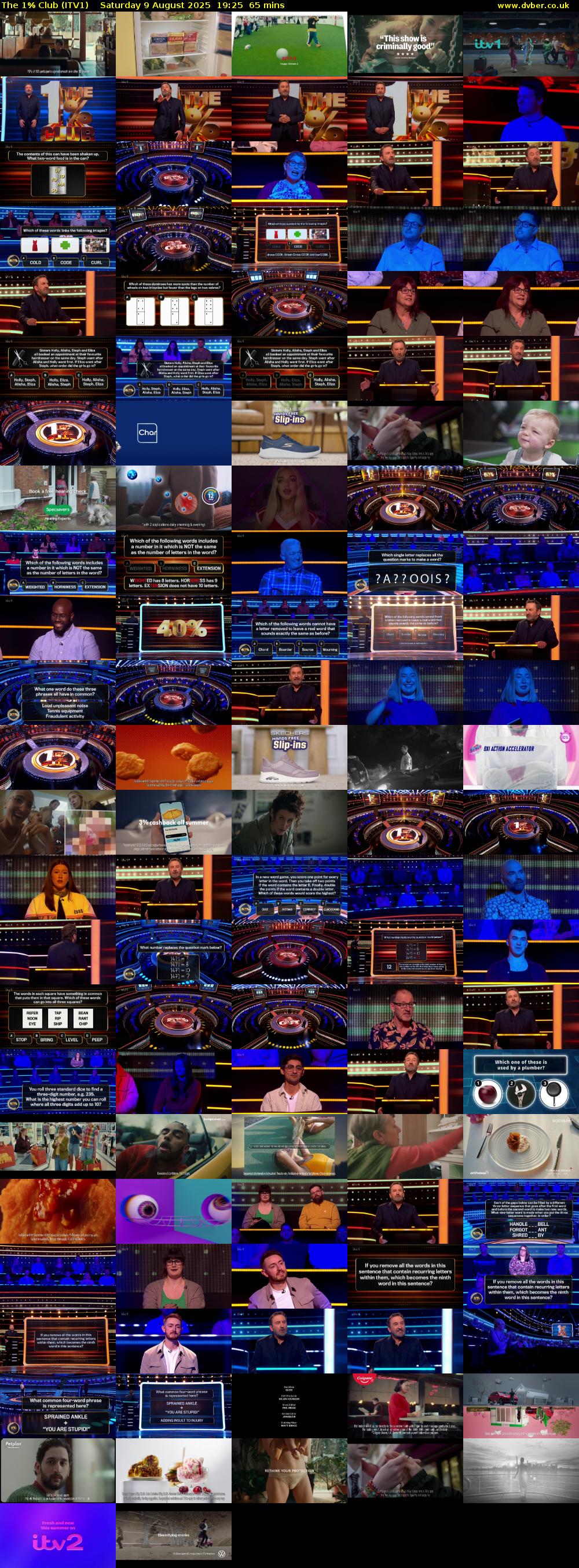 The 1% Club (ITV1) Saturday 9 August 2025 19:25 - 20:30