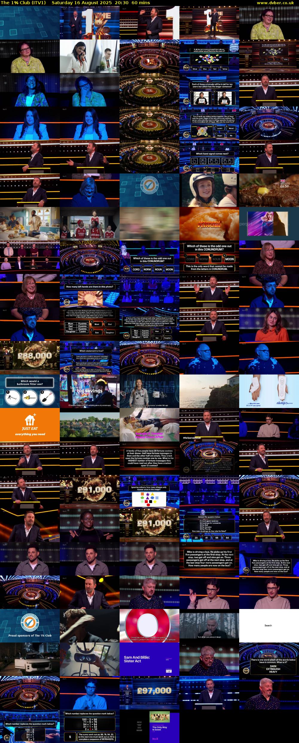 The 1% Club (ITV1) Saturday 16 August 2025 20:30 - 21:30