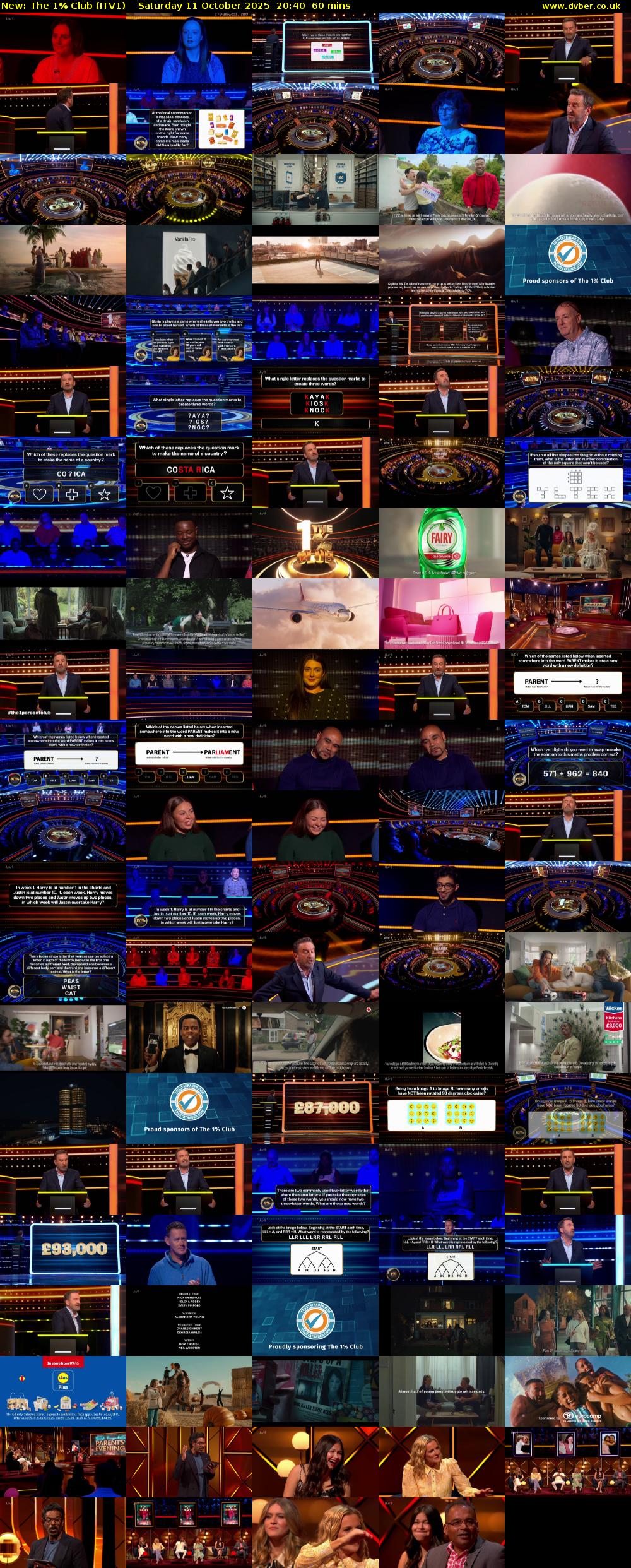 The 1% Club (ITV1) Saturday 11 October 2025 20:40 - 21:40