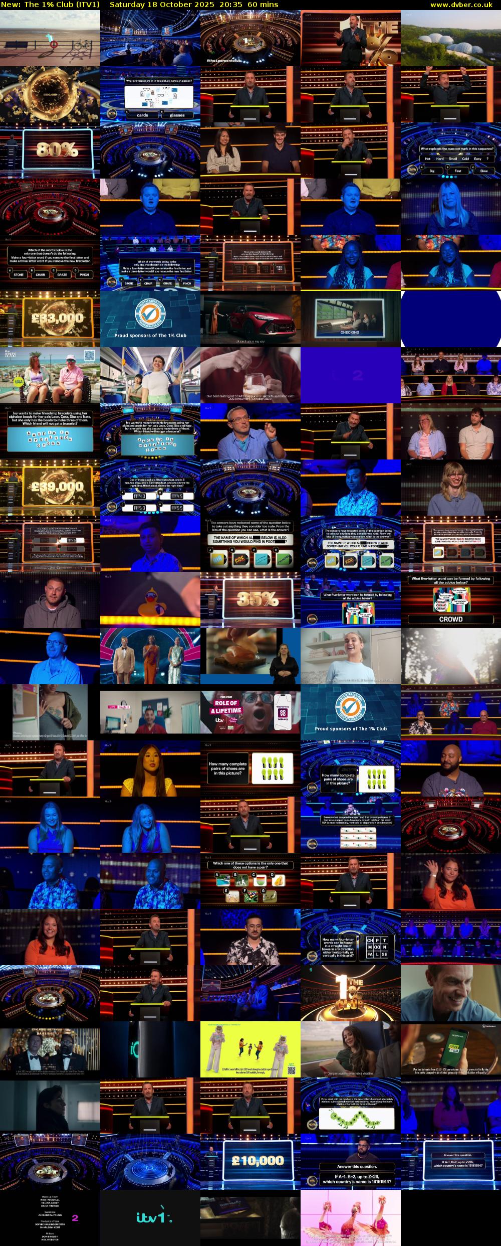 The 1% Club (ITV1) Saturday 18 October 2025 20:35 - 21:35