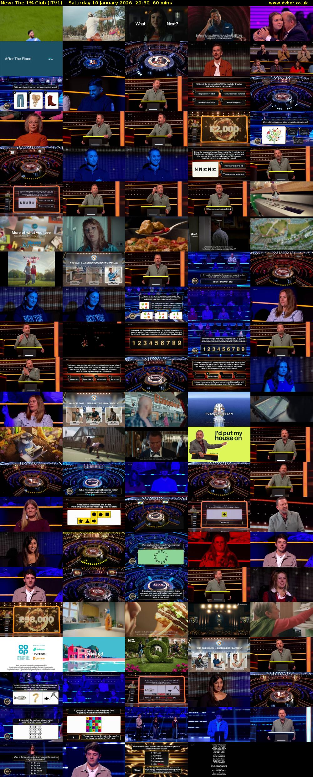The 1% Club (ITV1) Saturday 10 January 2026 20:30 - 21:30