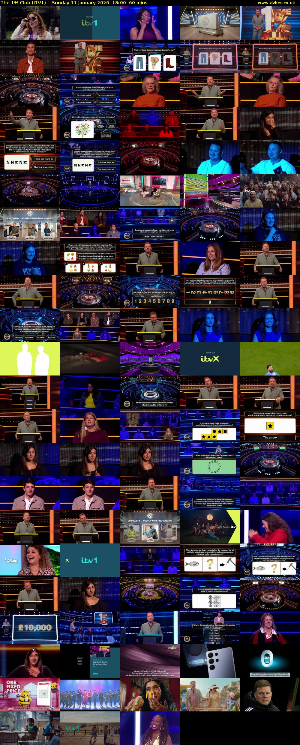 The 1% Club (ITV1) Sunday 11 January 2026 18:00 - 19:00