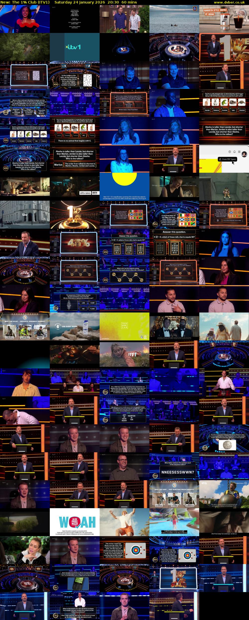 The 1% Club (ITV1) Saturday 24 January 2026 20:30 - 21:30