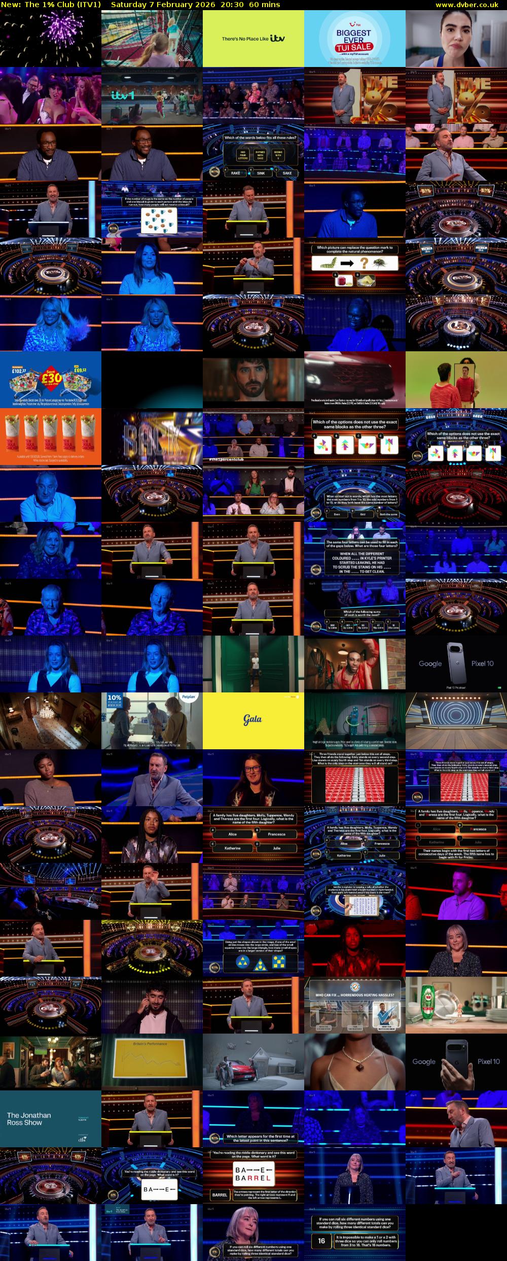 The 1% Club (ITV1) Saturday 7 February 2026 20:30 - 21:30