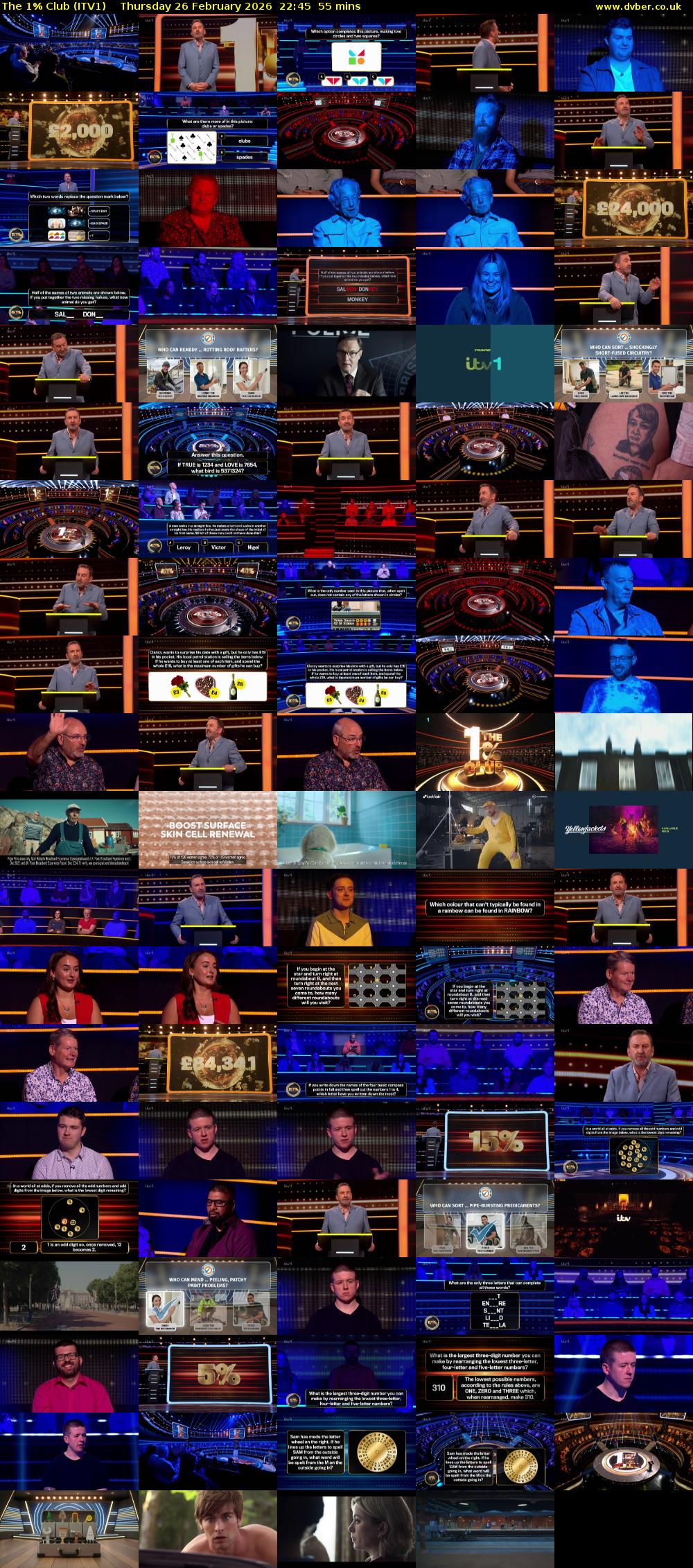 The 1% Club (ITV1) Thursday 26 February 2026 22:45 - 23:40