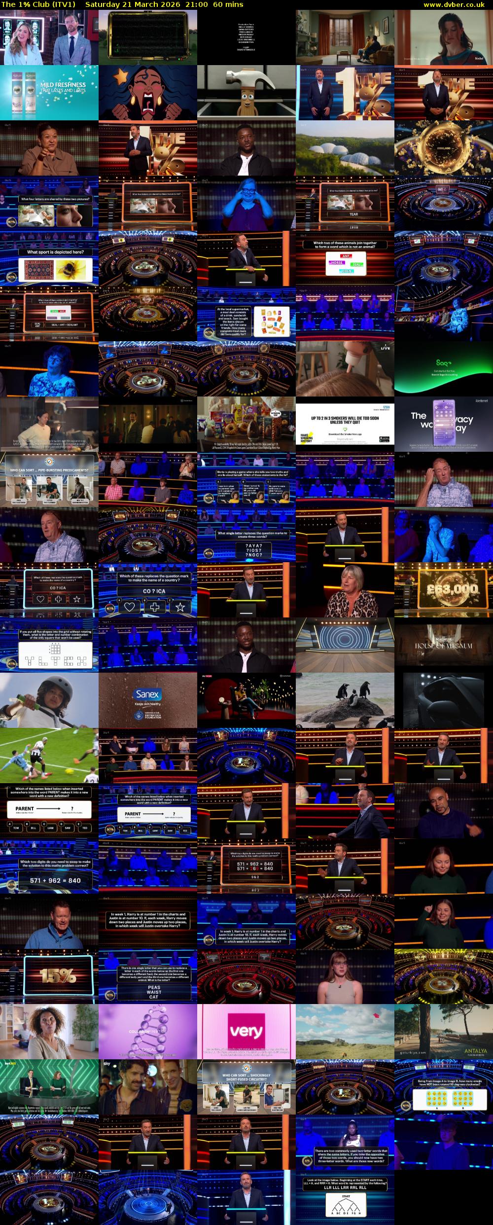 The 1% Club (ITV1) Saturday 21 March 2026 21:00 - 22:00