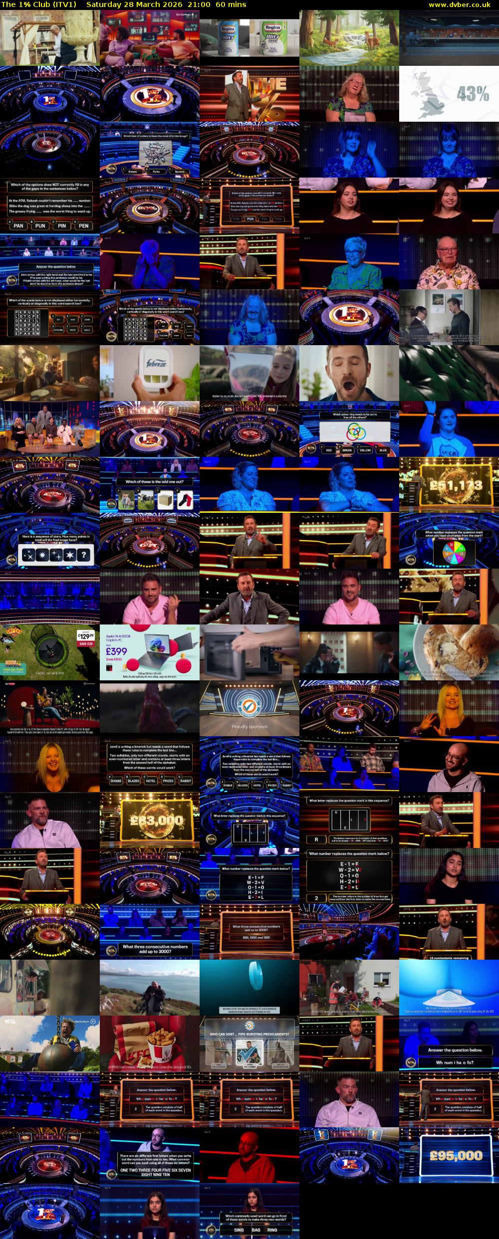 The 1% Club (ITV1) Saturday 28 March 2026 21:00 - 22:00