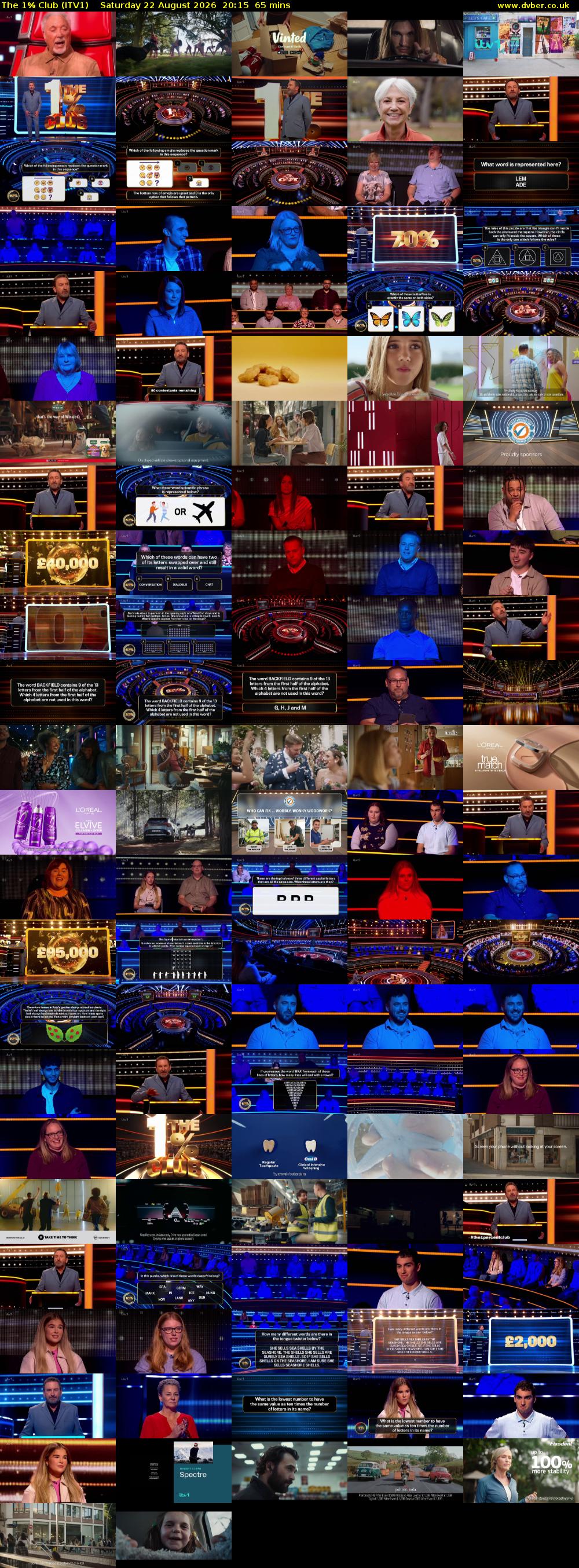 The 1% Club (ITV1) Saturday 22 August 2026 20:15 - 21:20