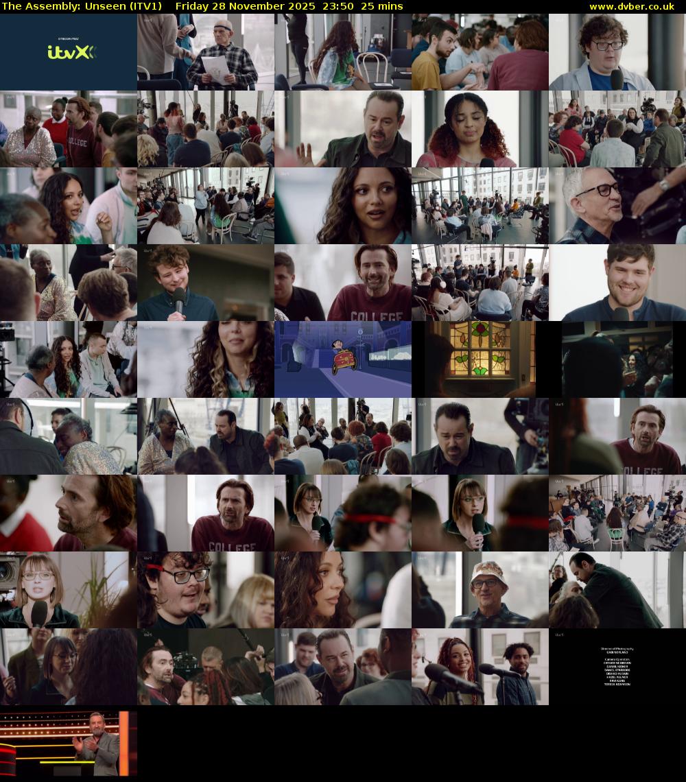 The Assembly: Unseen (ITV1) Friday 28 November 2025 23:50 - 00:15