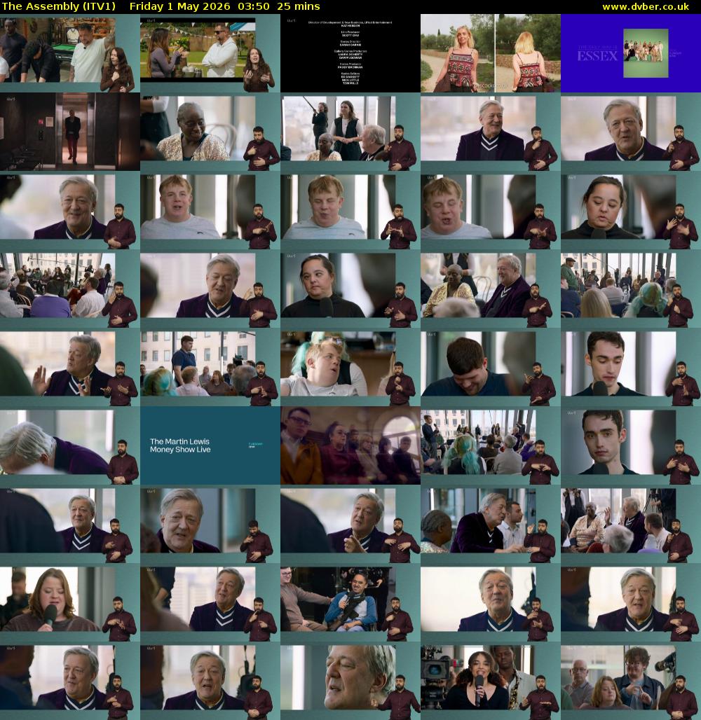 The Assembly (ITV1) Friday 1 May 2026 03:50 - 04:15