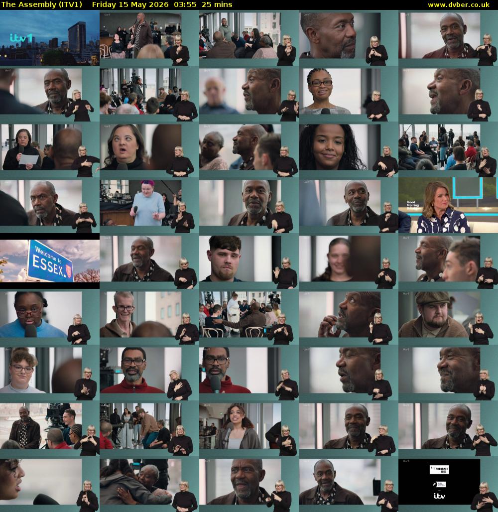 The Assembly (ITV1) Friday 15 May 2026 03:55 - 04:20