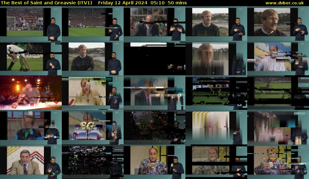 The Best of Saint and Greavsie (ITV1) Friday 12 April 2024 05:10 - 06:00