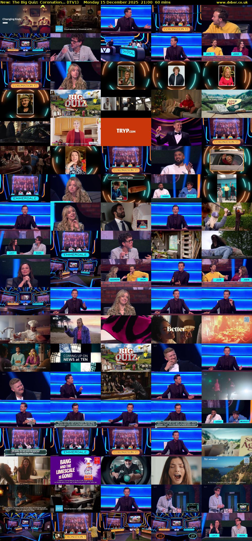 The Big Quiz: Coronation... (ITV1) Monday 15 December 2025 21:00 - 22:00