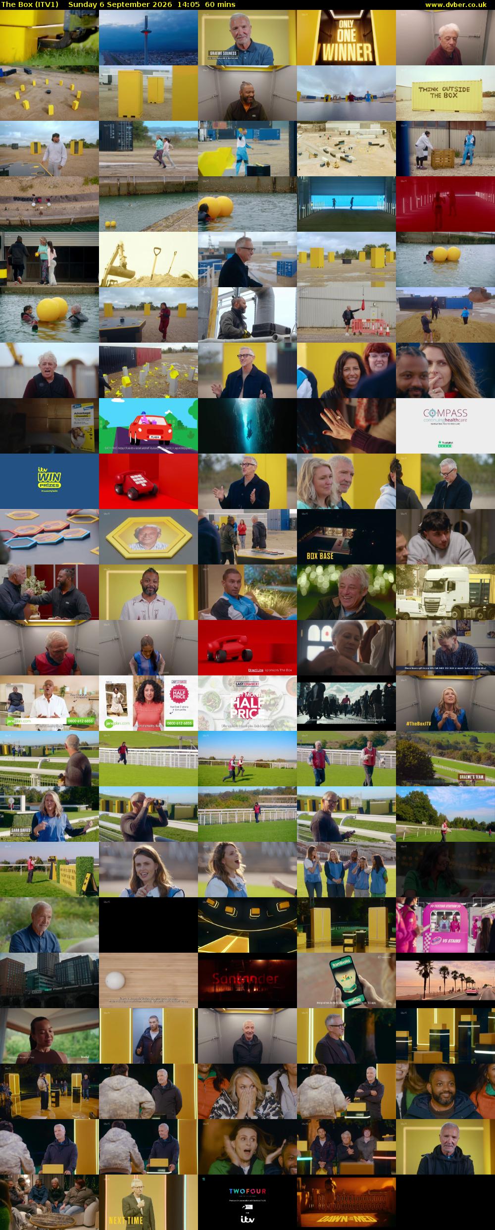 The Box (ITV1) Sunday 6 September 2026 14:05 - 15:05