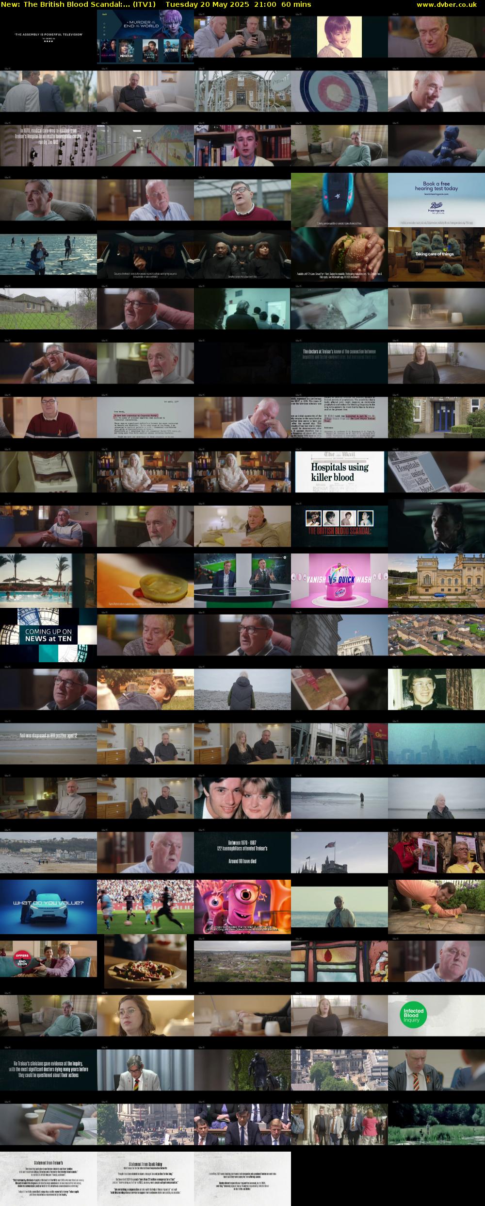 The British Blood Scandal:... (ITV1) Tuesday 20 May 2025 21:00 - 22:00