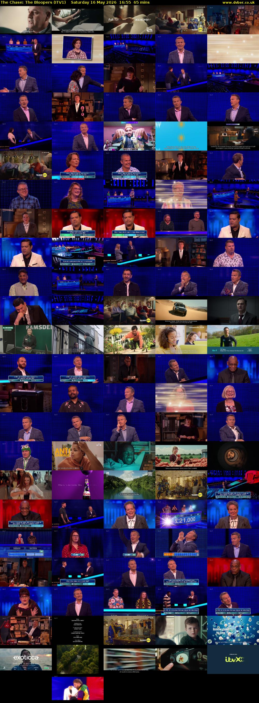 The Chase: The Bloopers (ITV1) Saturday 16 May 2026 16:55 - 18:00