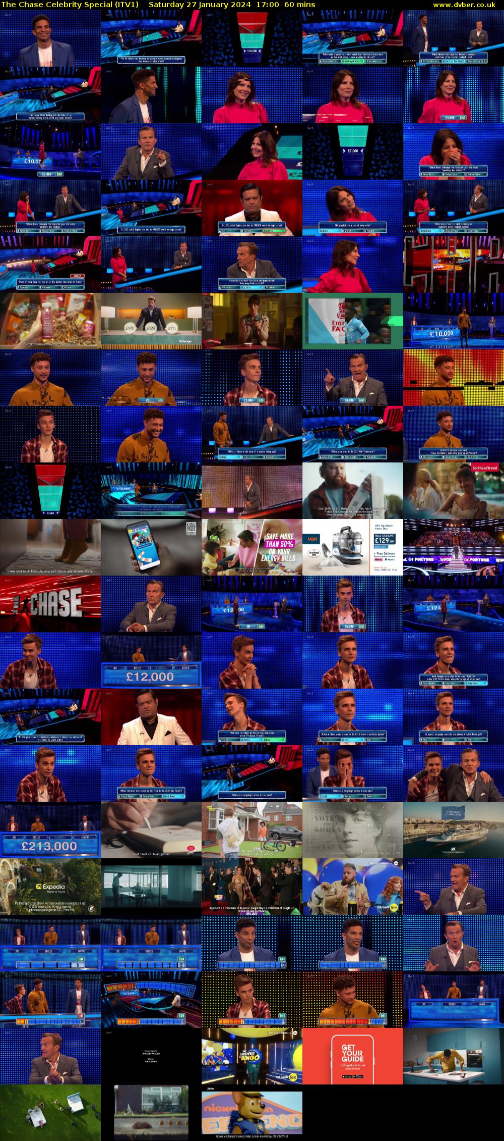 The Chase Celebrity Special (ITV1) Saturday 27 January 2024 17:00 - 18:00