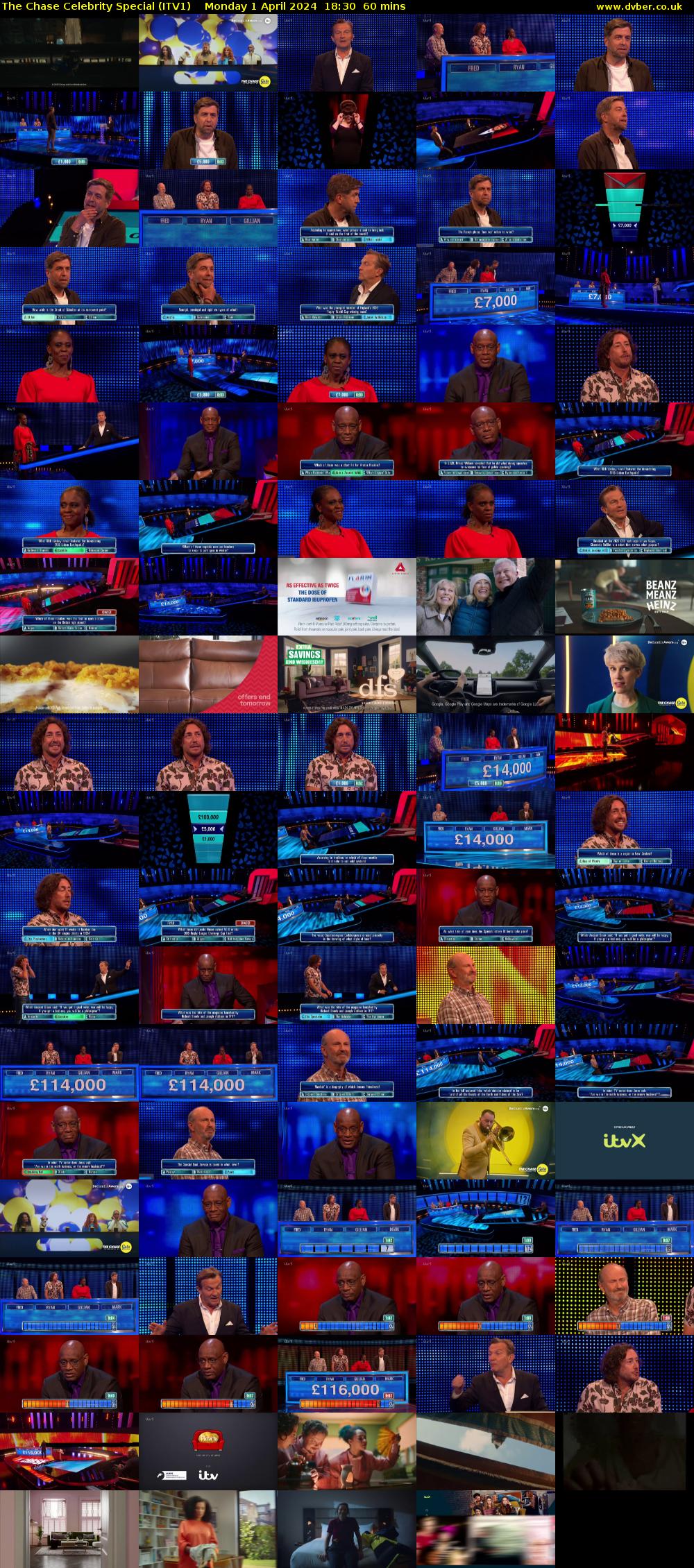 The Chase Celebrity Special (ITV1) Monday 1 April 2024 18:30 - 19:30