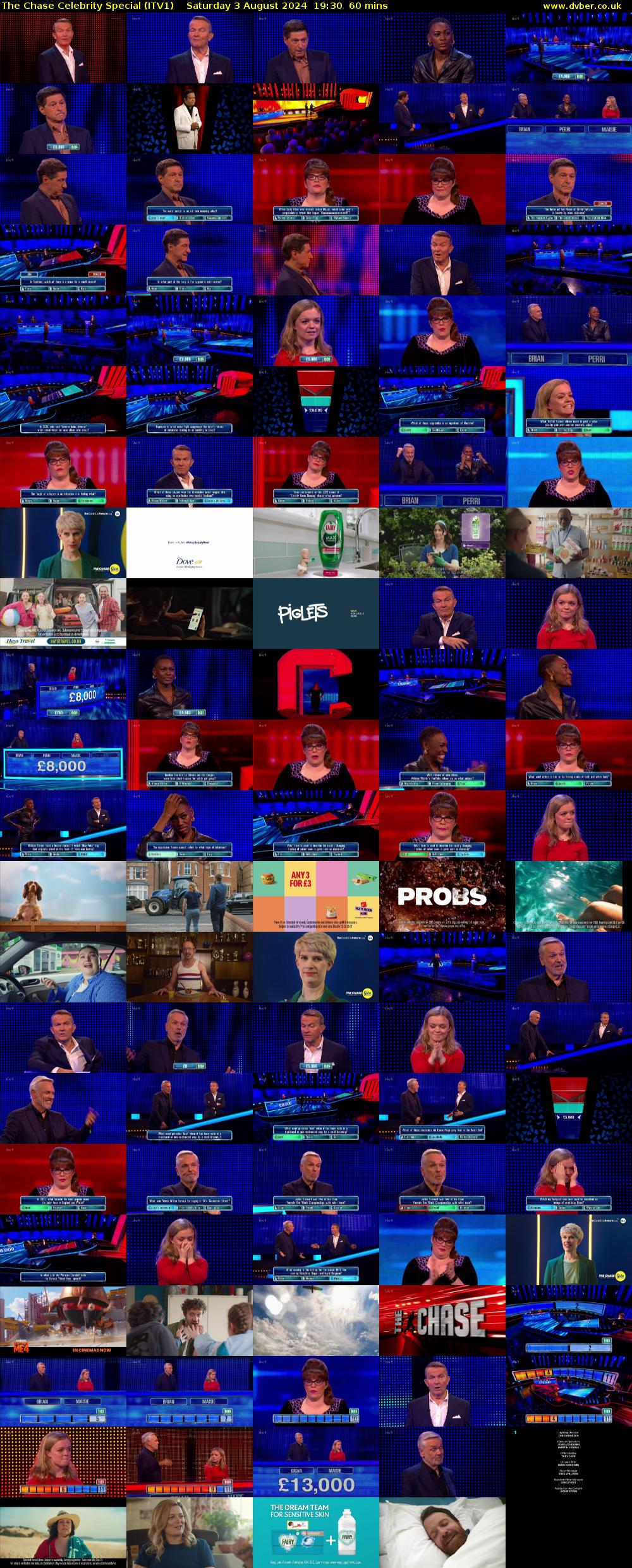 The Chase Celebrity Special (ITV1) Saturday 3 August 2024 19:30 - 20:30