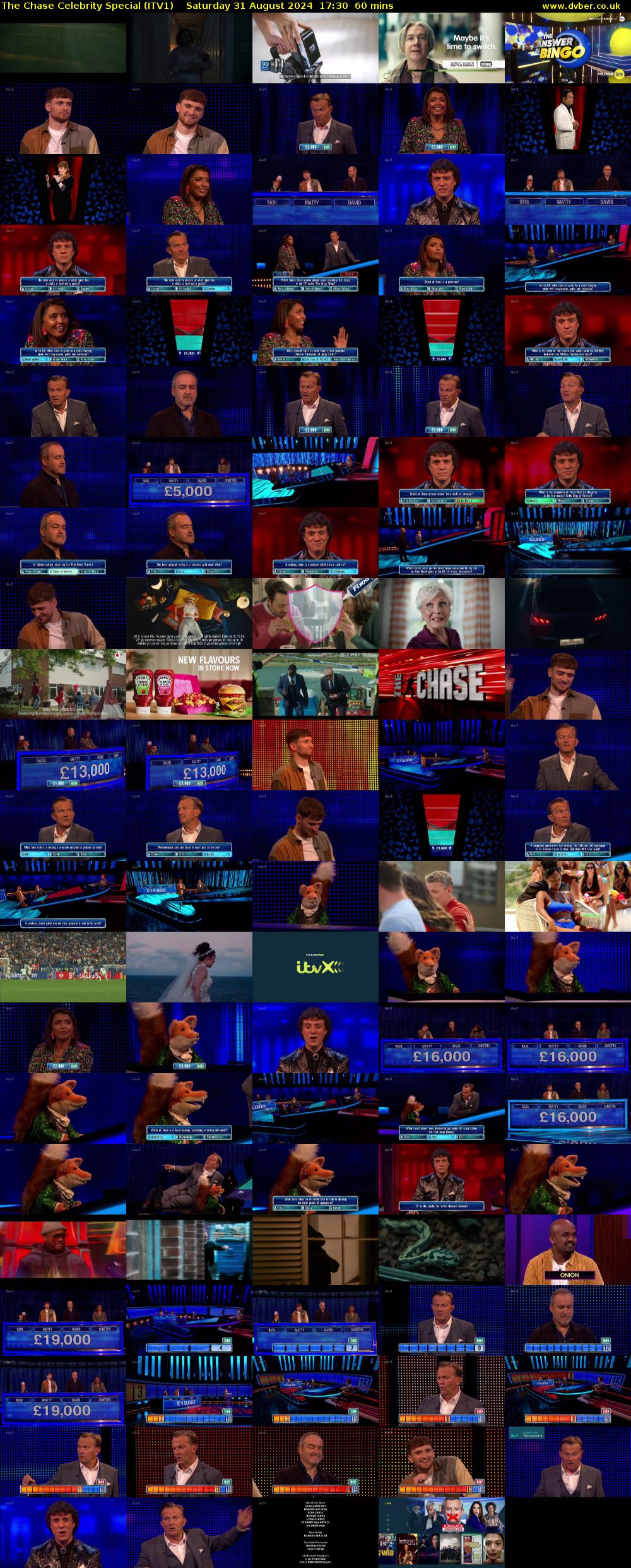 The Chase Celebrity Special (ITV1) Saturday 31 August 2024 17:30 - 18:30