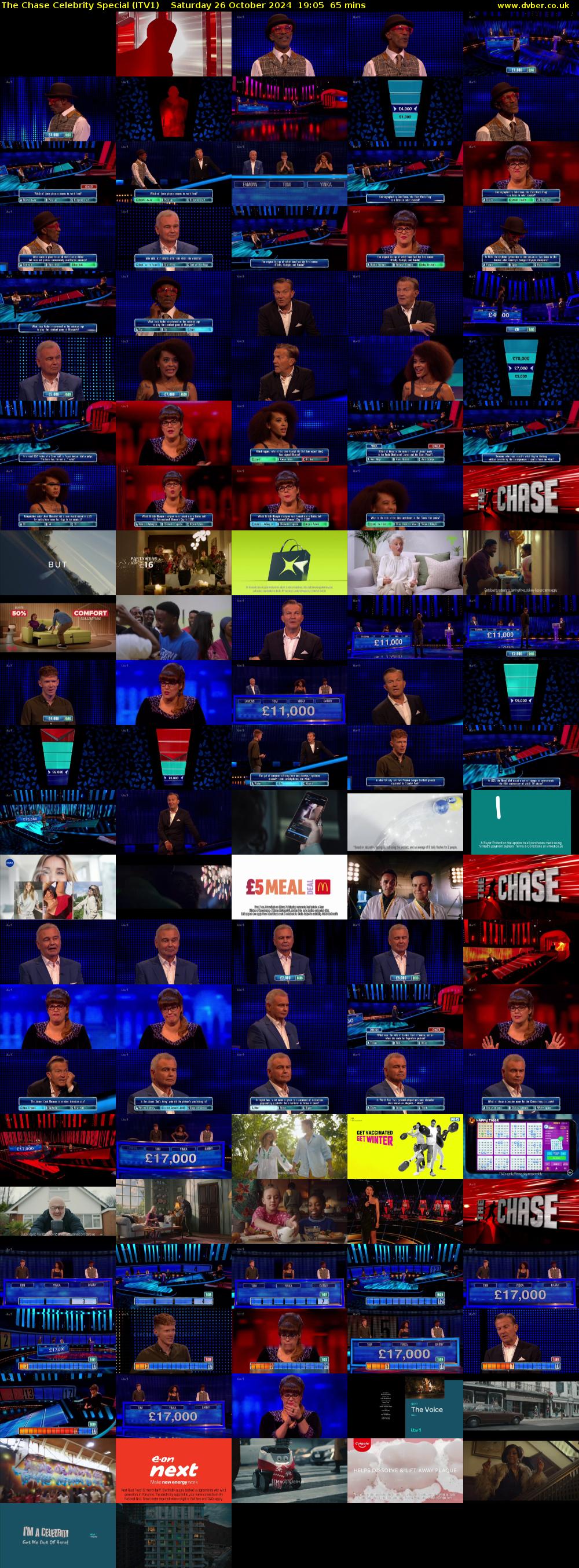 The Chase Celebrity Special (ITV1) Saturday 26 October 2024 19:05 - 20:10