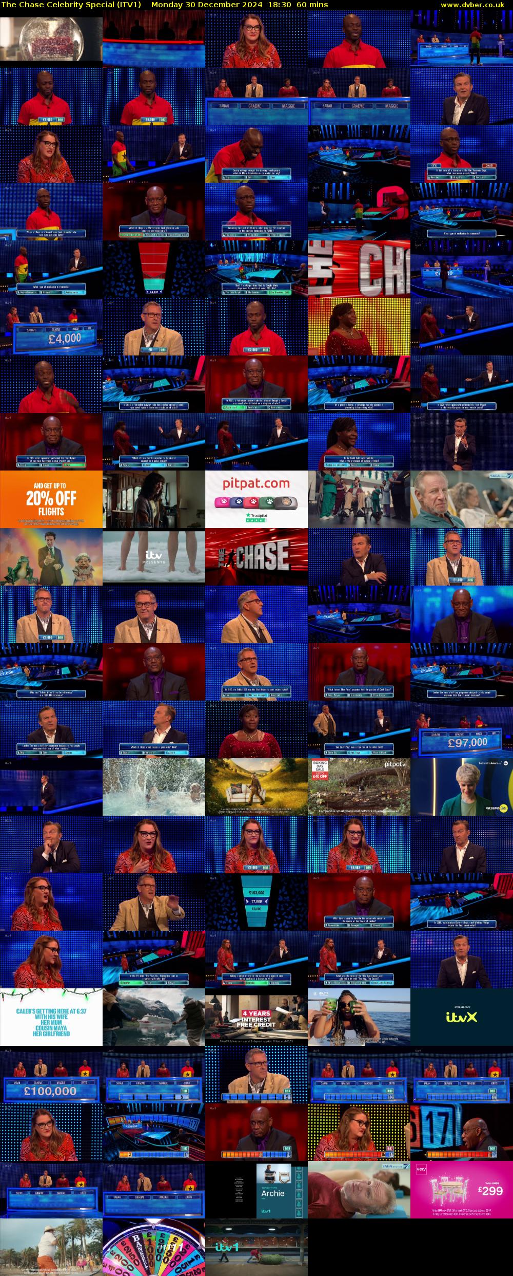 The Chase Celebrity Special (ITV1) Monday 30 December 2024 18:30 - 19:30