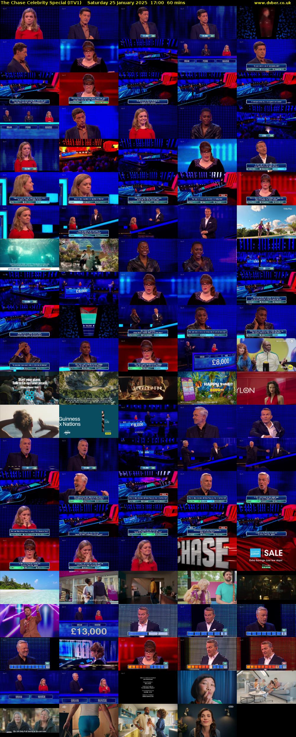 The Chase Celebrity Special (ITV1) Saturday 25 January 2025 17:00 - 18:00