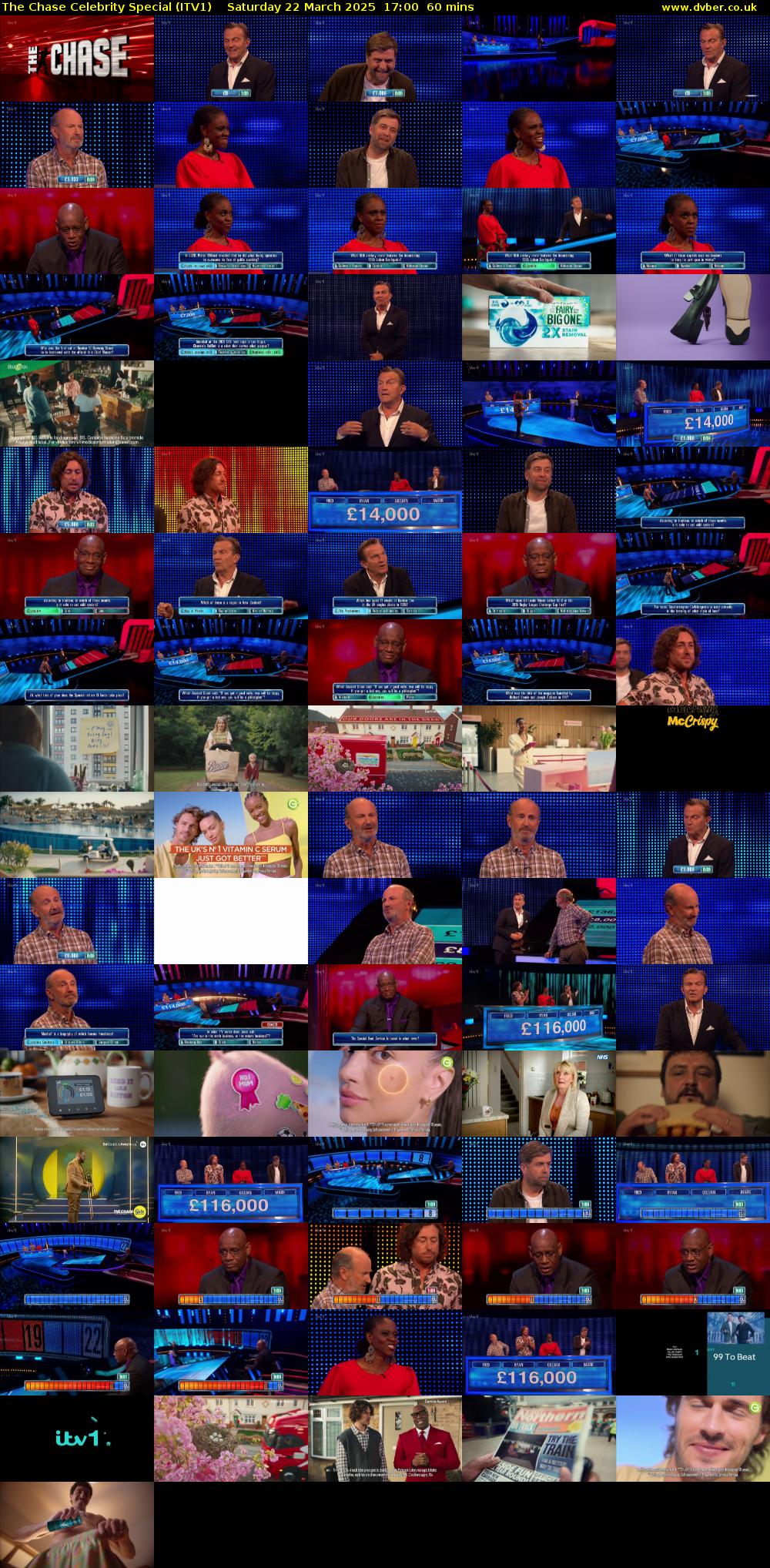 The Chase Celebrity Special (ITV1) Saturday 22 March 2025 17:00 - 18:00