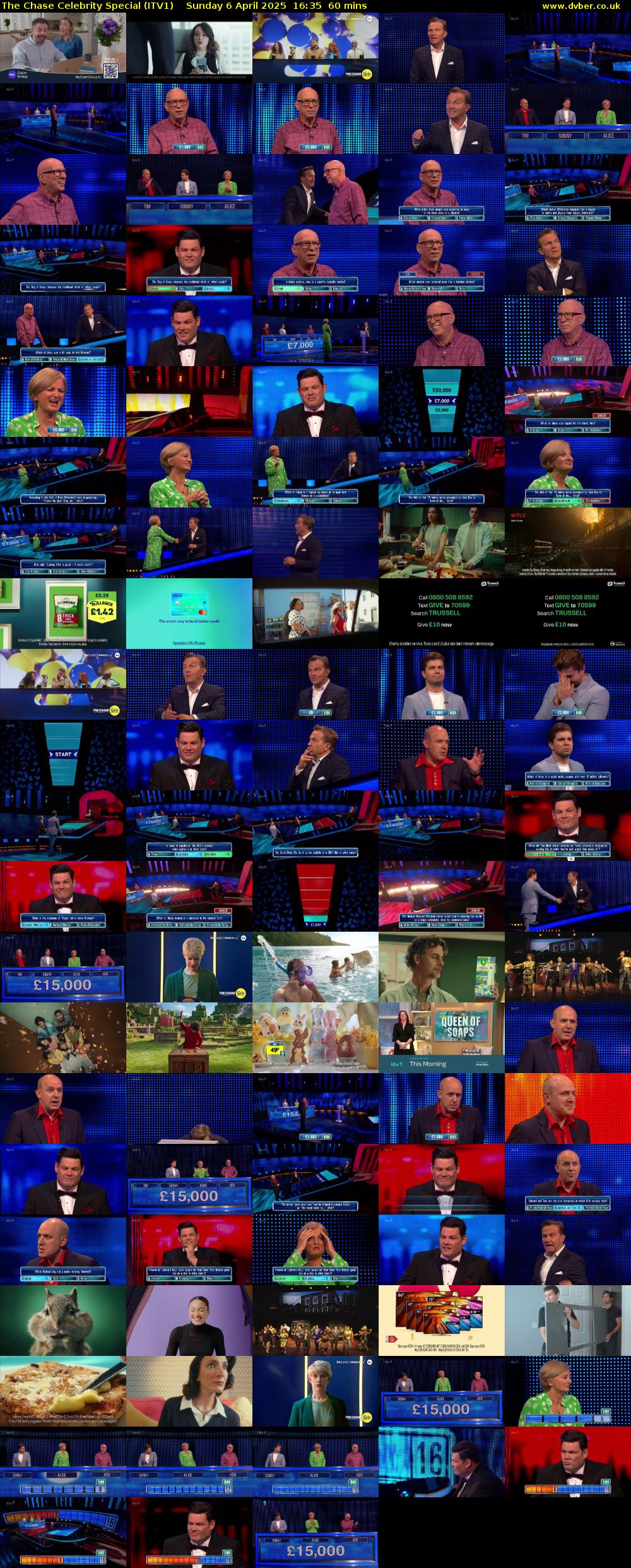 The Chase Celebrity Special (ITV1) Sunday 6 April 2025 16:35 - 17:35