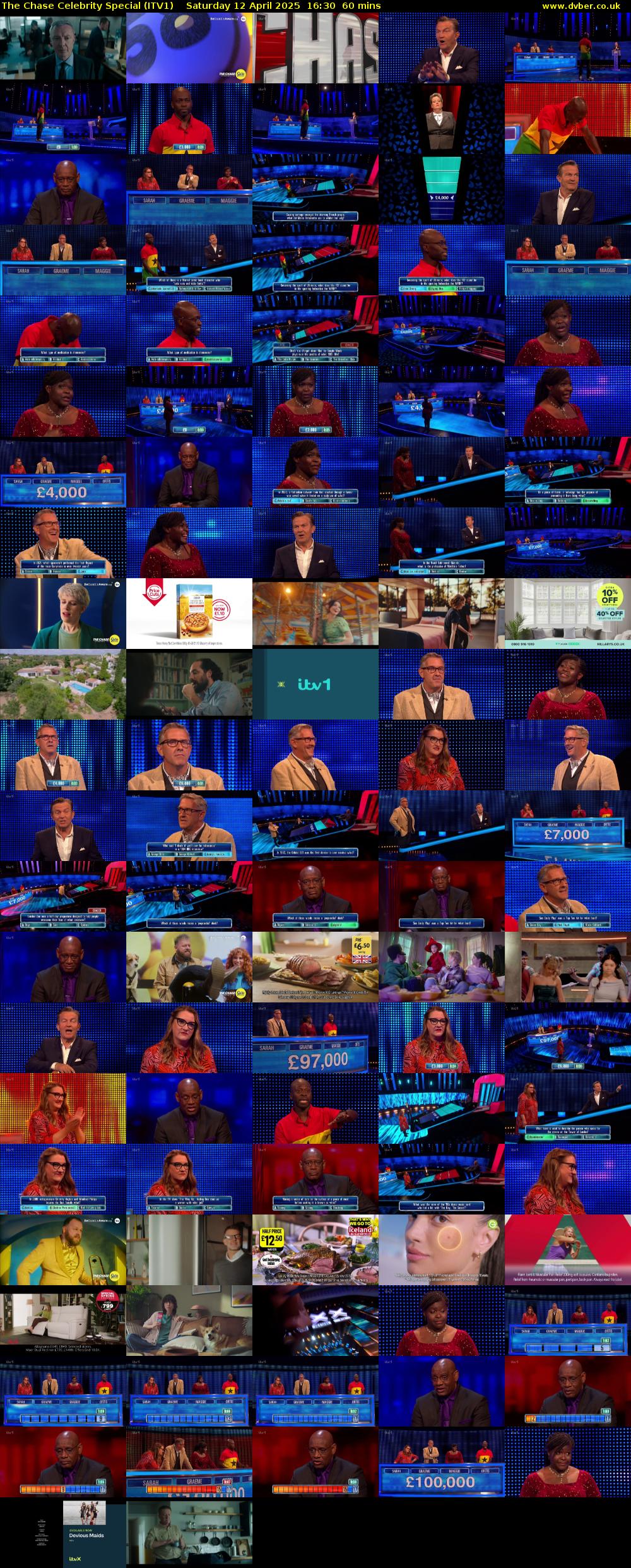 The Chase Celebrity Special (ITV1) Saturday 12 April 2025 16:30 - 17:30