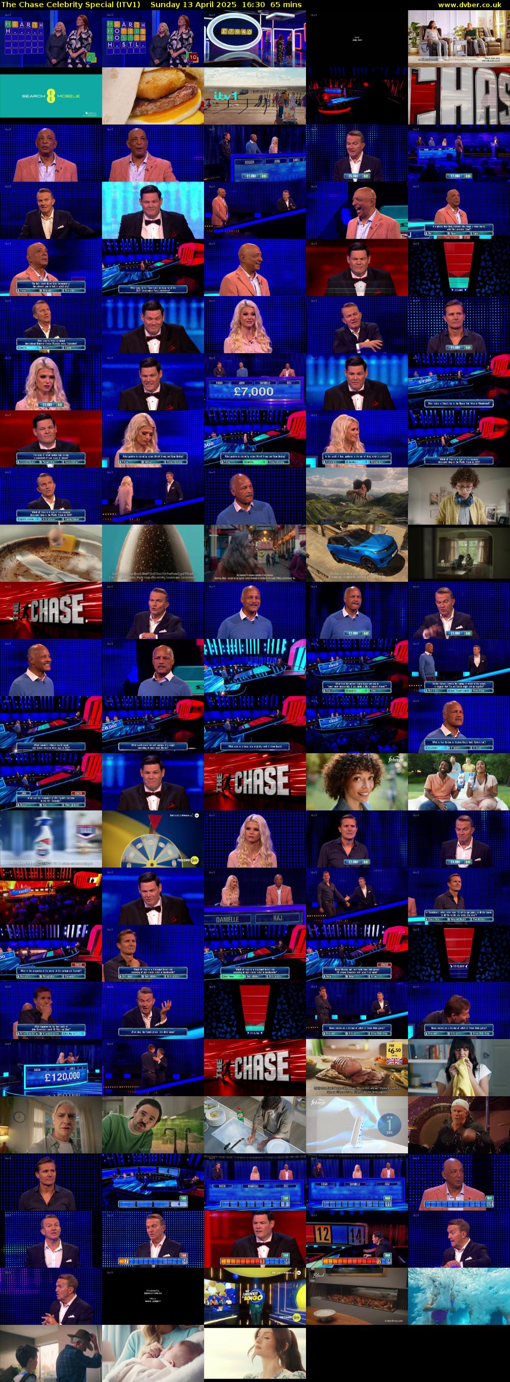 The Chase Celebrity Special (ITV1) Sunday 13 April 2025 16:30 - 17:35