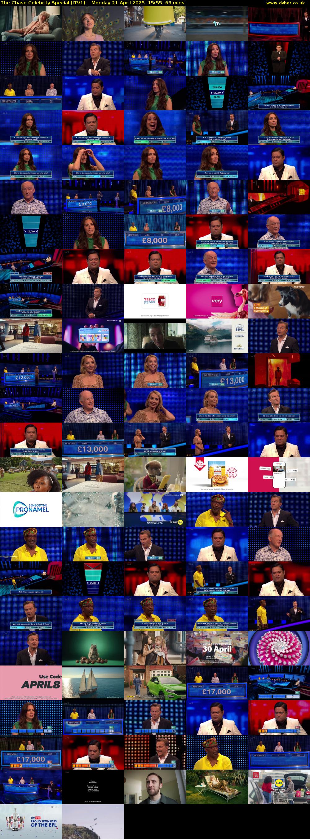 The Chase Celebrity Special (ITV1) Monday 21 April 2025 15:55 - 17:00