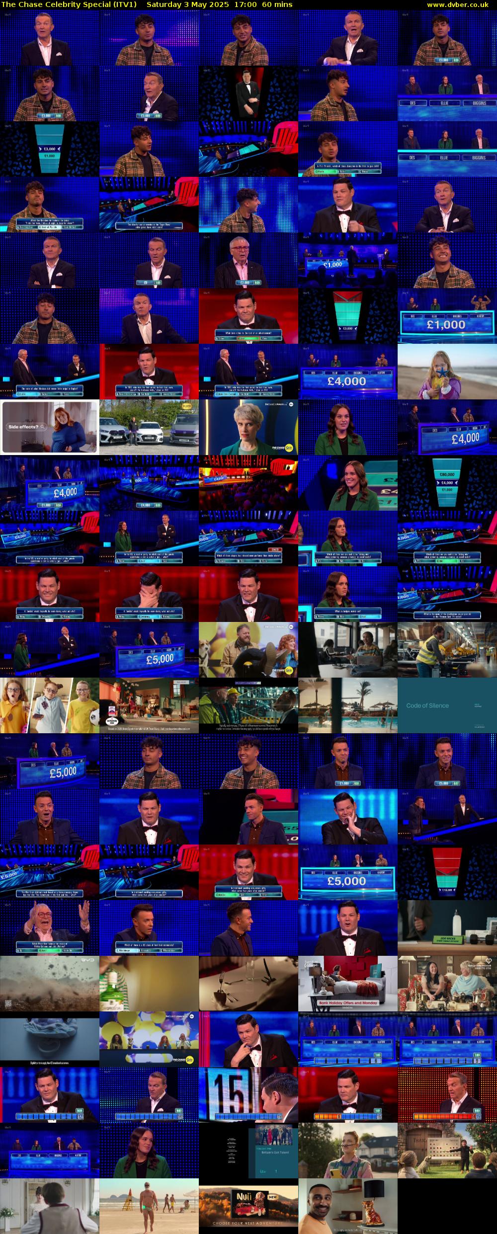 The Chase Celebrity Special (ITV1) Saturday 3 May 2025 17:00 - 18:00