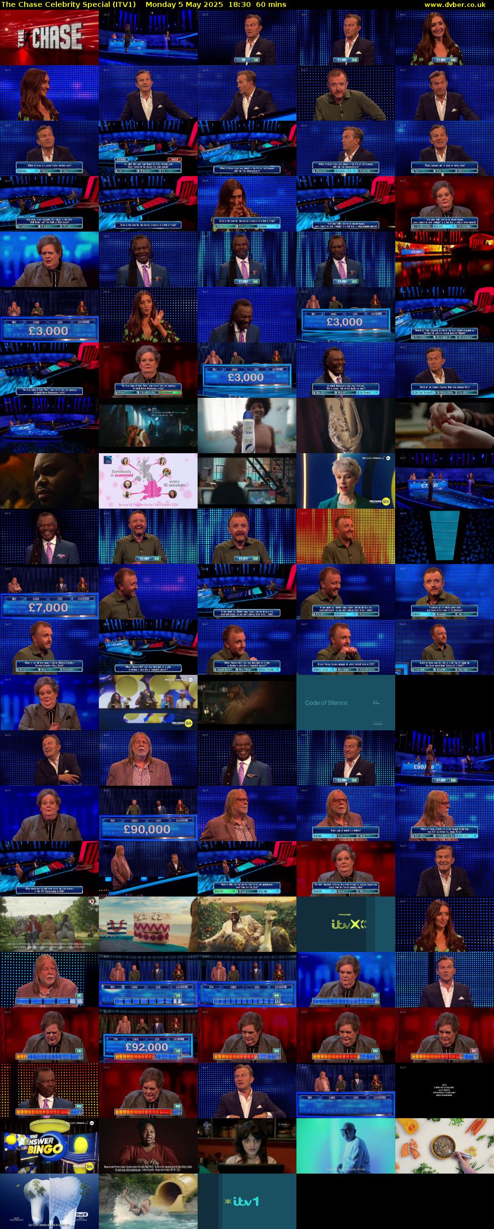 The Chase Celebrity Special (ITV1) Monday 5 May 2025 18:30 - 19:30