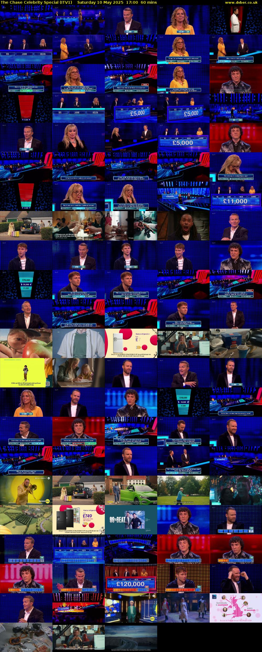 The Chase Celebrity Special (ITV1) Saturday 10 May 2025 17:00 - 18:00