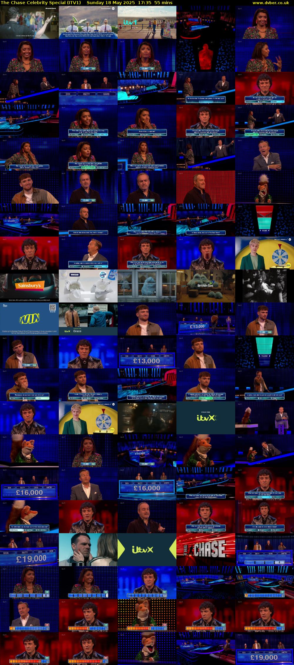 The Chase Celebrity Special (ITV1) Sunday 18 May 2025 17:35 - 18:30