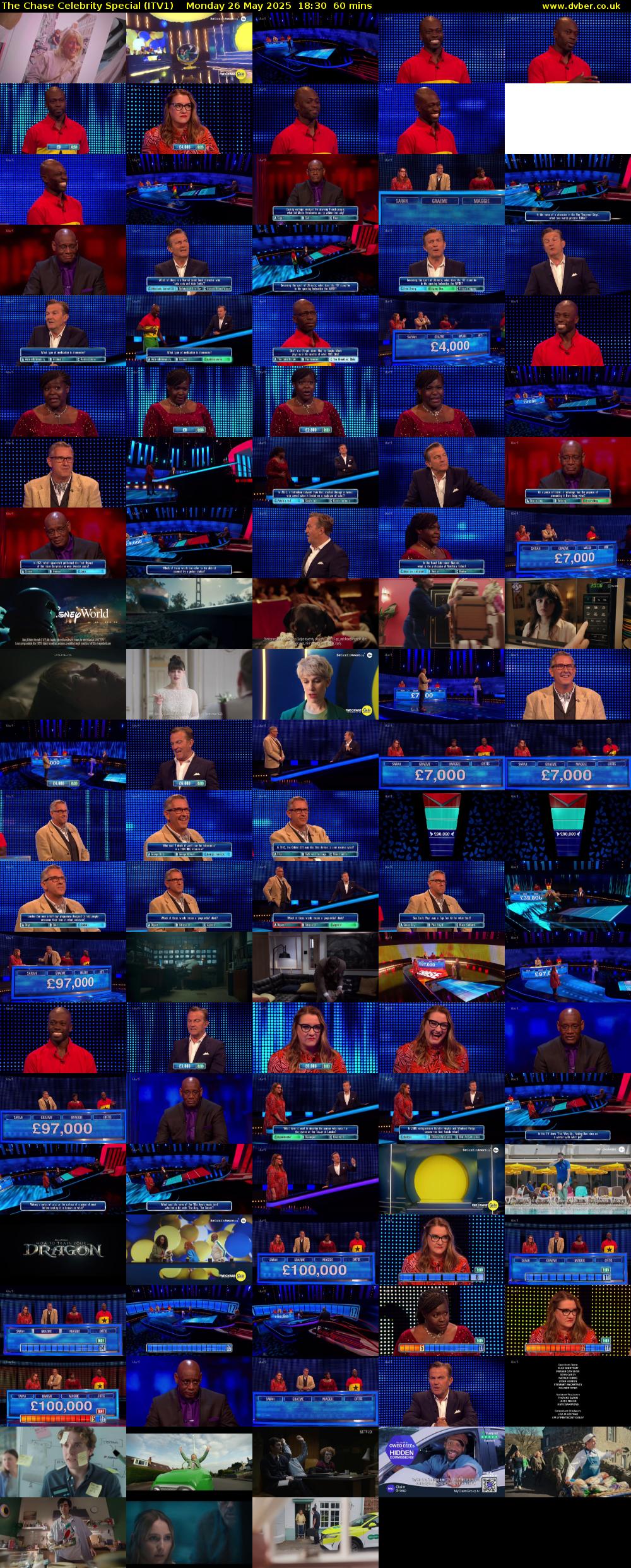 The Chase Celebrity Special (ITV1) Monday 26 May 2025 18:30 - 19:30