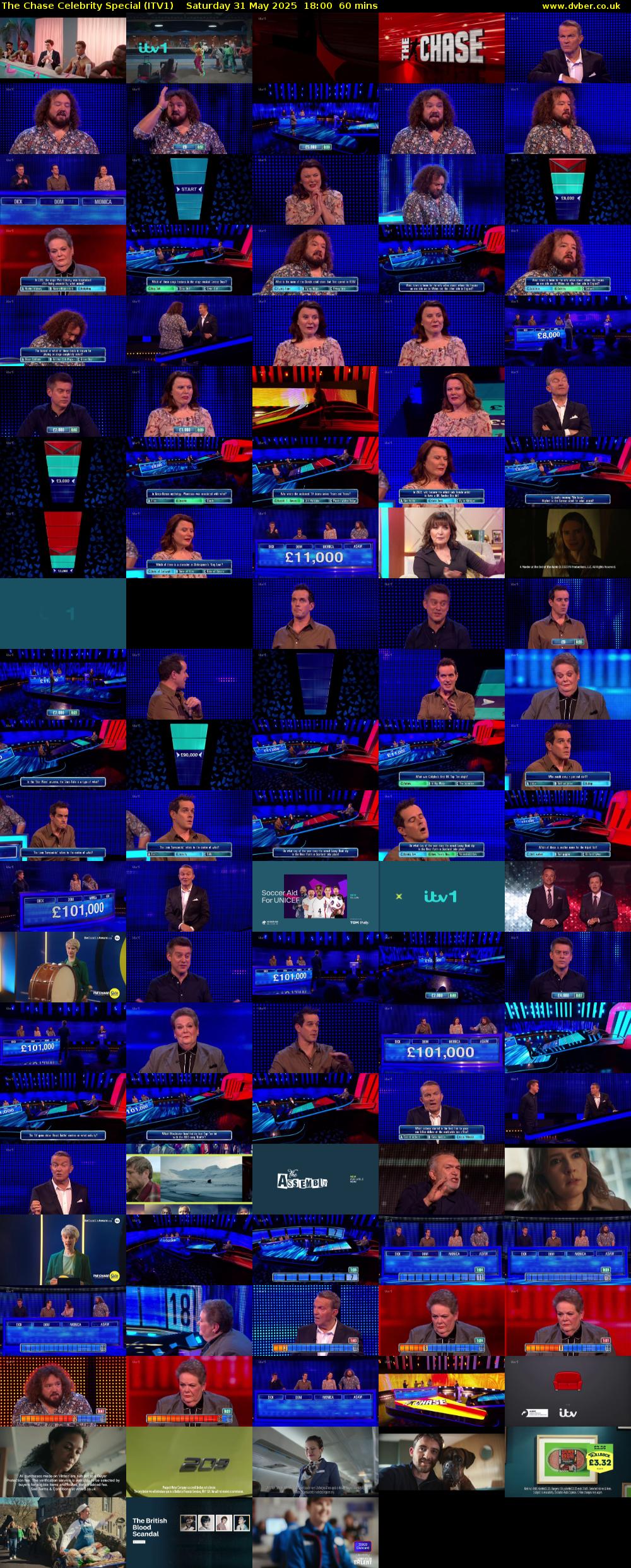 The Chase Celebrity Special (ITV1) Saturday 31 May 2025 18:00 - 19:00