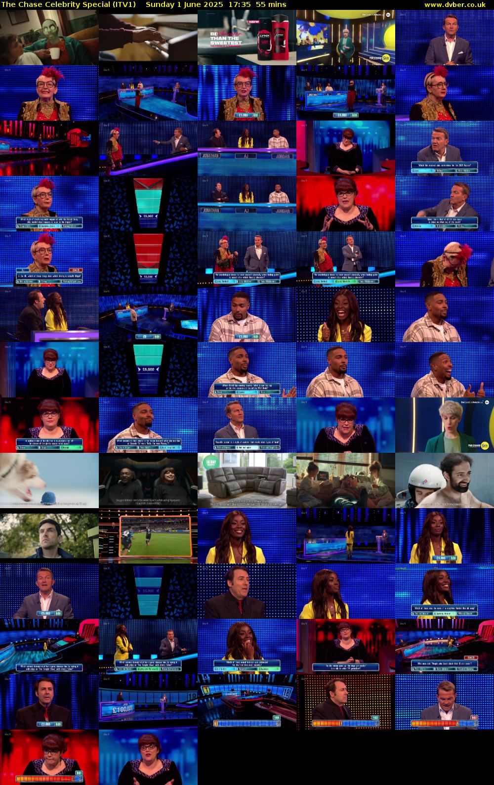 The Chase Celebrity Special (ITV1) Sunday 1 June 2025 17:35 - 18:30