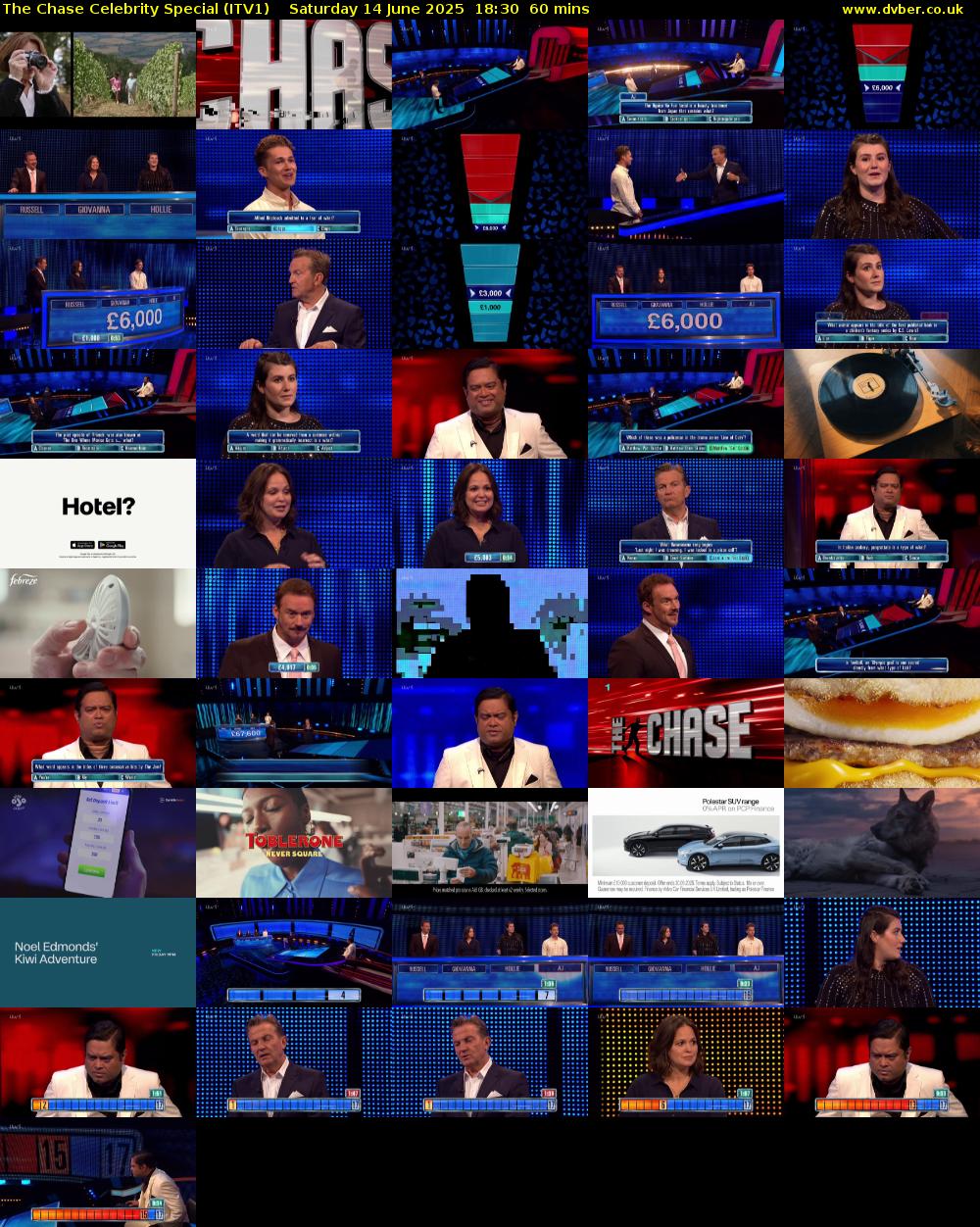 The Chase Celebrity Special (ITV1) Saturday 14 June 2025 18:30 - 19:30